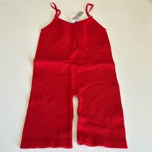 Zara Women’s Red Elastic Straps Jumpsuit